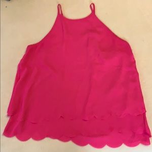 Scalloped pink tank blouse!